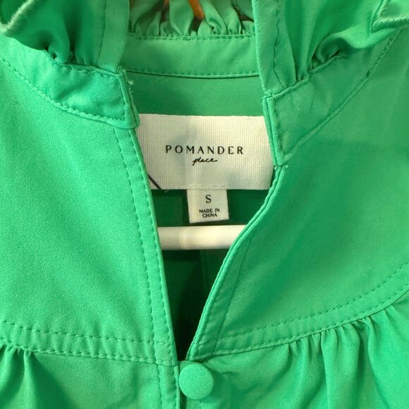 NEW Pomander Place Tuckernuck Emerald Green Selena Dunmore Green Blouse size S - Picture 4 of 8